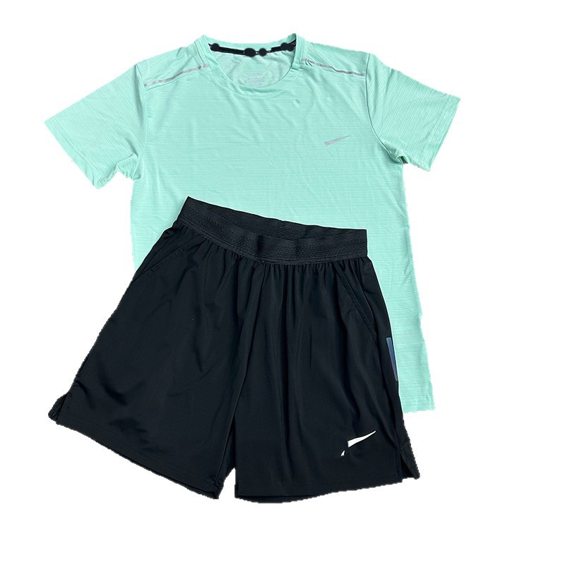 Tendencia de entrenamiento, carrera, fitness, malla, camiseta de secado rápido, elástica, comercio exterior, malla ligera, hombre