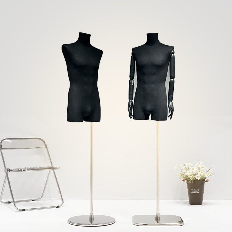 Modelo masculino coreano prop tienda de ropa de hombre medio cuerpo tienda de ropa de hombre muñeca estante de exhibición de ventanas estante de modelo de traje