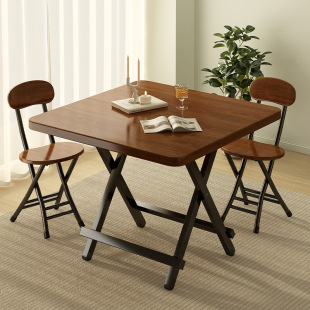 Medieval Style Dining Table Folding Table Home Dining Table Simple Rental House Foldable Small Table Simple Small Square Table