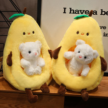 跨境新款梨窝熊毛绒玩具小熊公仔可爱梨子娃娃抱枕生日礼物批发