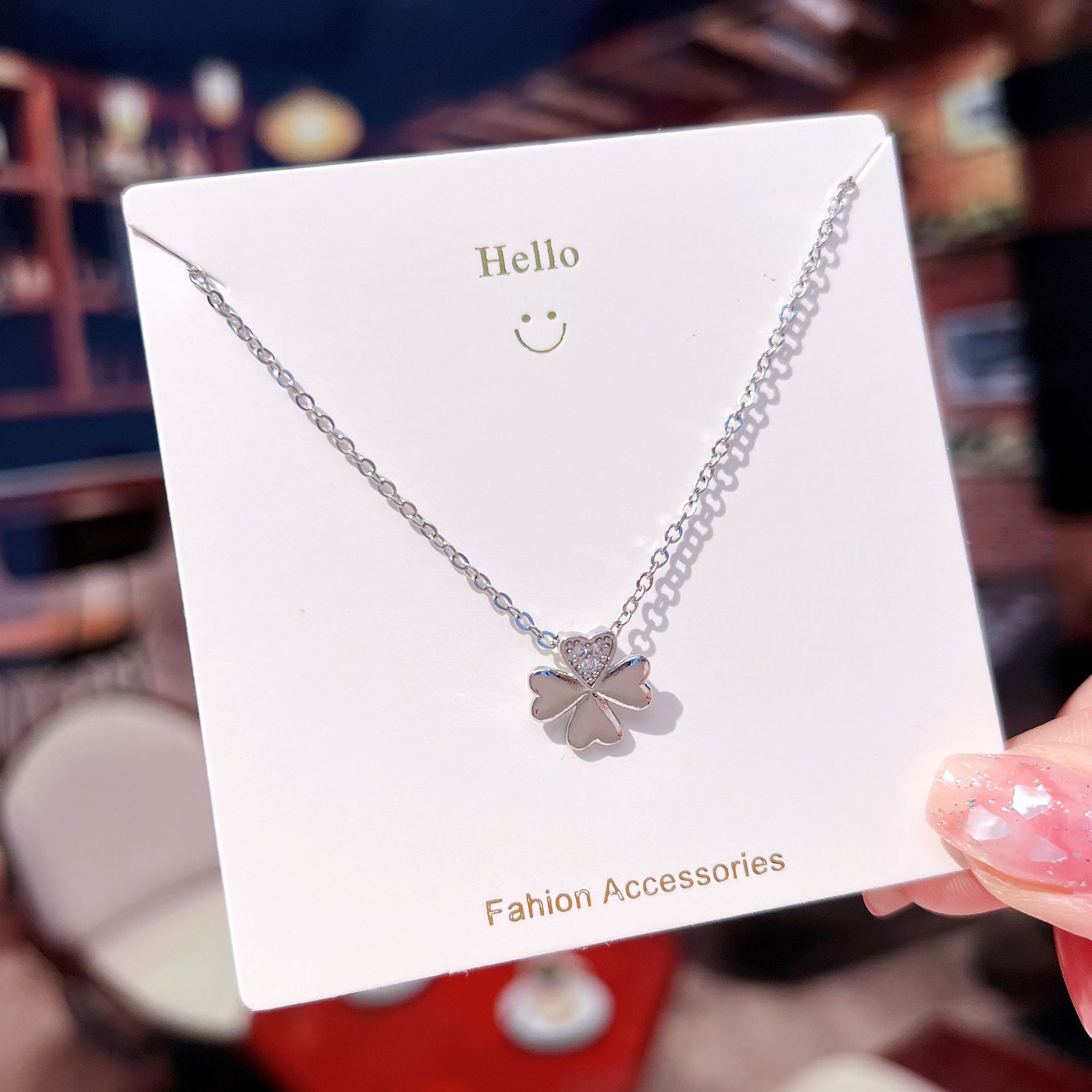 Fashion Crown Shell Titanium Steel Inlay Artificial Pearls Zircon Pendant Necklace 1 Piece