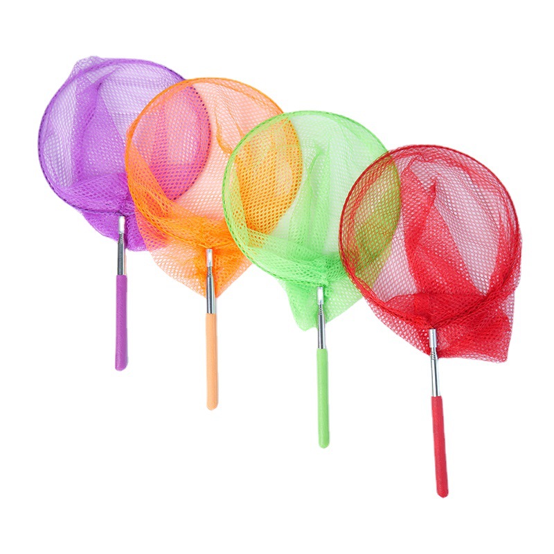 Red de pesca de pescado bolsillo de los niños red de pesca de peces mariposa insecto renacuajo niños varilla telescópica pequeña red de inmersión red de pesca juguetes para niños