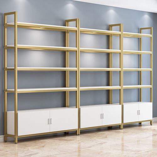 Wholesale supermarket shelves, convenience store snack displays, mother-and-baby shop racks, beauty salon storage units, and multi-tiered storage cabinets