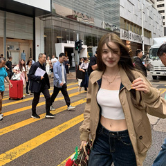 早安樊樊「曼彻斯特jacket」老钱慵懒休闲夹克女秋百搭宽松短外套