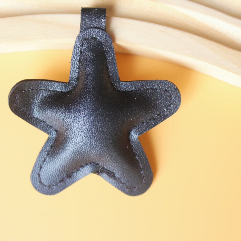 パーソナライズされたクリエイティブなカラフルな五芒星 PU レザーコットンキーホルダーバッグペンダントカーアパレル DIY ジュエリーアクセサリー|undefined