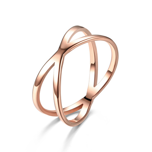 Cross-border Amazon stainless steel cross-holed ladies' ring, niche personalized titanium steel handmade jewelry wholesale