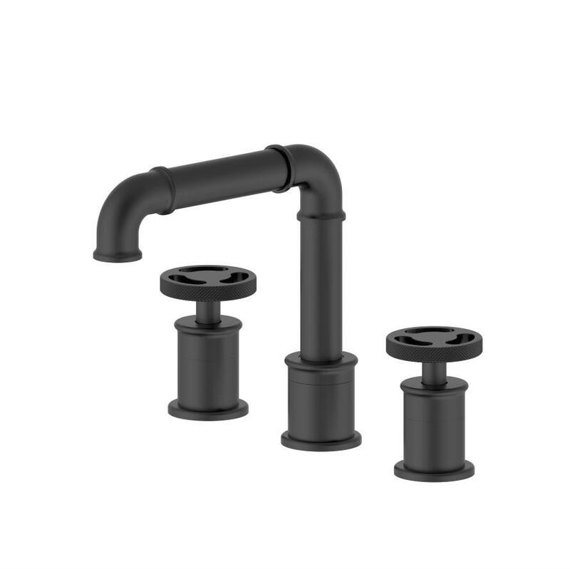 Kaiping Youjia Bathroom Three-Piece Set Black Industrial Style Rotating Faucet Cross Handle Wash Basin Faucet 33020