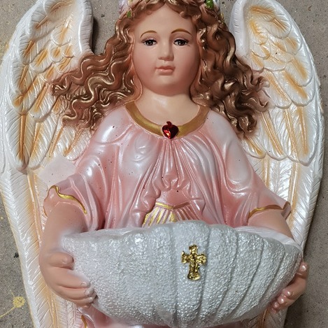 75cm ángel piscina de agua sagrada mira la figura de la resina de la casa sala de estar iglesia colgante 70 - 80
