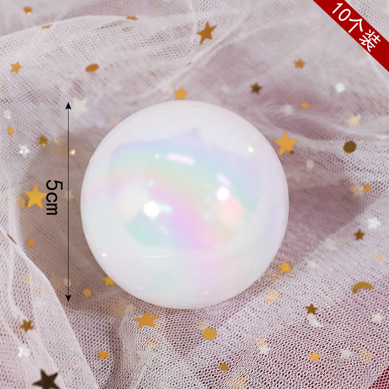 10 con bolas blancas coloridas - 5cm