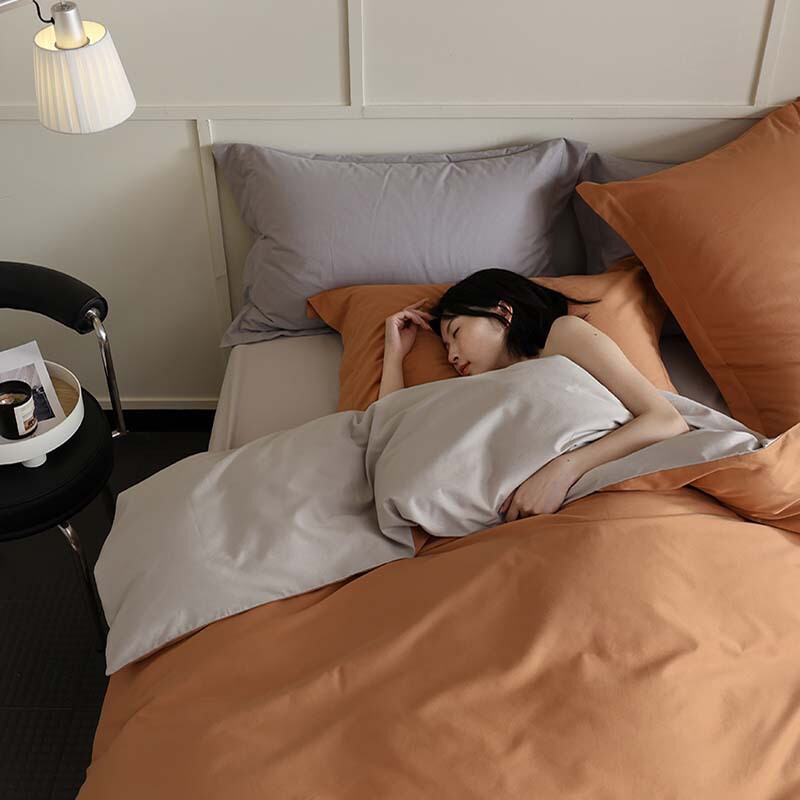 High-End Class a 50-Count Ultra-Soft Long-Staple Cotton Brushed Four-Piece Set for Autumn and Winter, Warm All-Cotton Dormitory Pure Cotton Bed Sheet Three-Piece Set 1