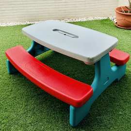 儿童公园可搭帐篷折叠野餐桌塑料户外便携式移动写字画画写生桌