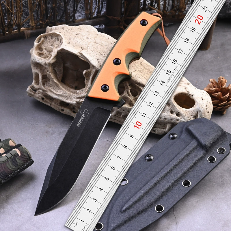 Высококачественная ручка G10 с высоким твердостью интегрированная килевая наружная прямой нож для кемпинга тактический выживания с кидекс-ножнами