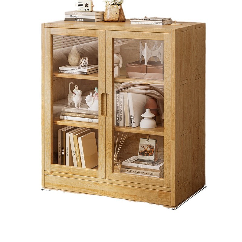 Armario de almacenamiento de madera maciza, sub-estantería con puerta, combinación libre de armarios de almacenamiento al final de la cama, estantería a prueba de polvo para el hogar de piso a techo