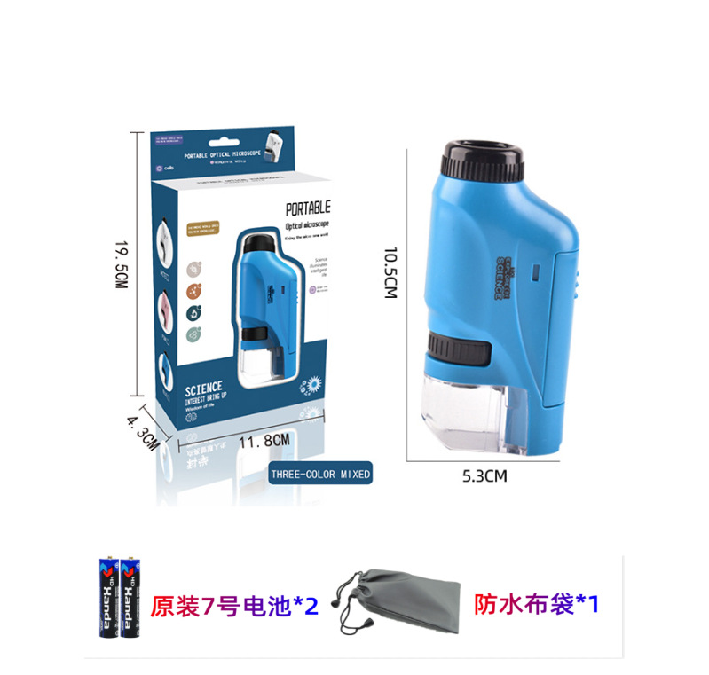 Microscopio portátil de mano para niños luz experimento de ciencia biológica niños Regalo De estudiante juguetes educativos