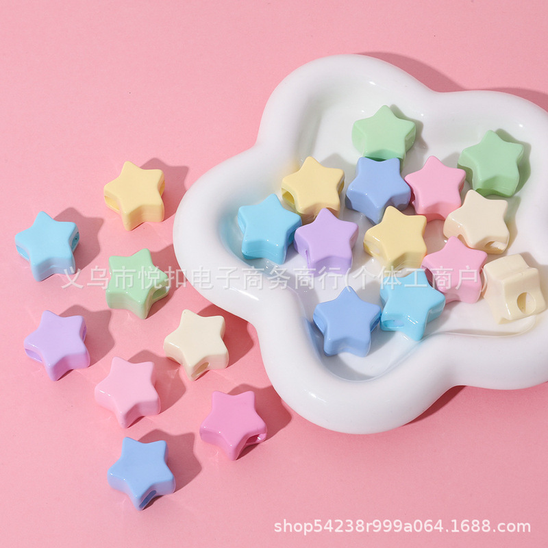 22*21mm Five-Pointed Star Large Hole Beads Loose Beads DIY Handmade Beaded Weaving Material Shoelace Accessories Bag Hanging Jewelry