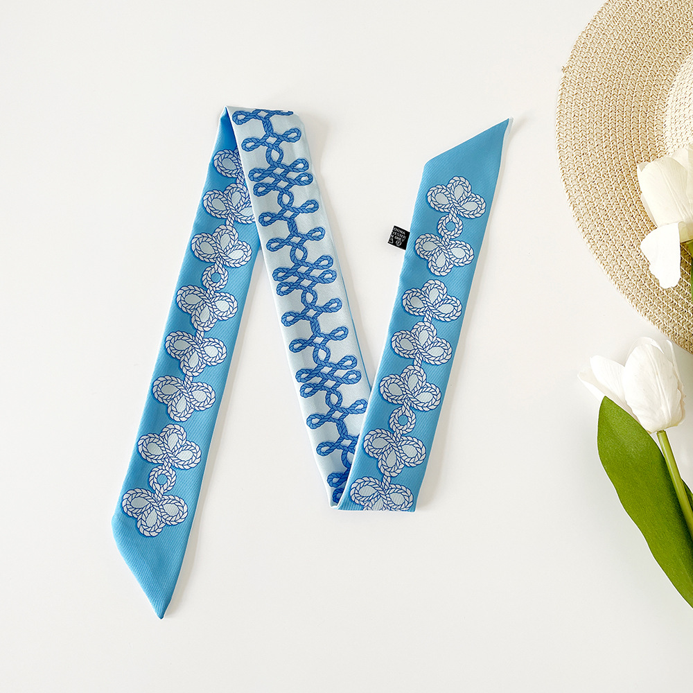 Women's Elegant Retro Printing Bag Satin Silk Scarf display picture 23