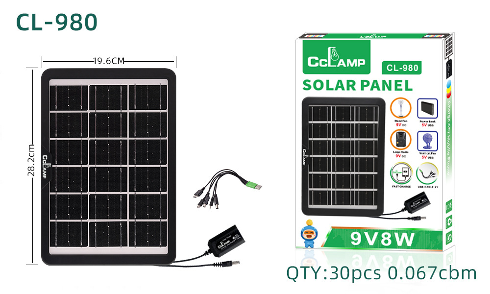 Nuevo panel solar fotovoltaico sistema fotovoltaico de silicio monocristalino módulo de generación de energía recargable panel fotovoltaico al aire libre