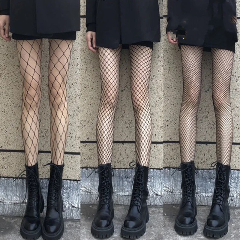 Mesh pants, black silk fishnet stockings, hollow-out silk stockings, Lolita-style white lace JK tights, medium- and large-sized mesh base-layer stockings.