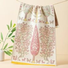 新款4层纱布提花汉麻毛巾 不易掉毛褪色吸水好柔软