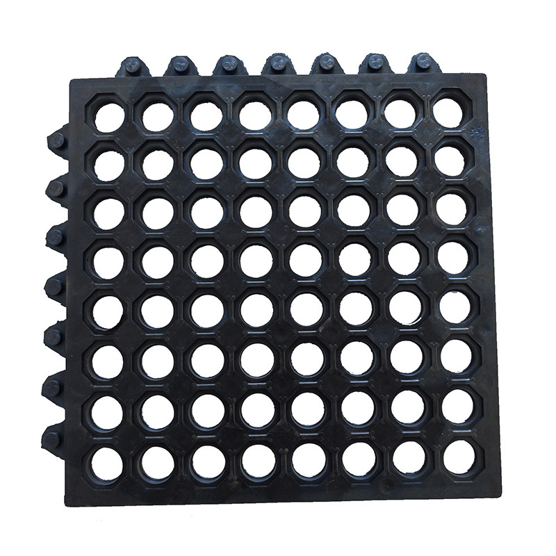 彩色厨房防滑耐油橡胶地垫/可拼接橡胶网格垫/工厂车间橡胶脚垫 J