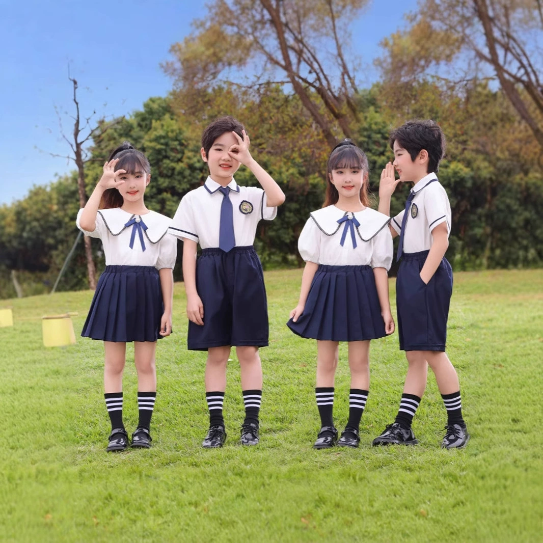 Sleeves for kindergarten, set, children's uniform for elementary school students, suit, with short sleeve