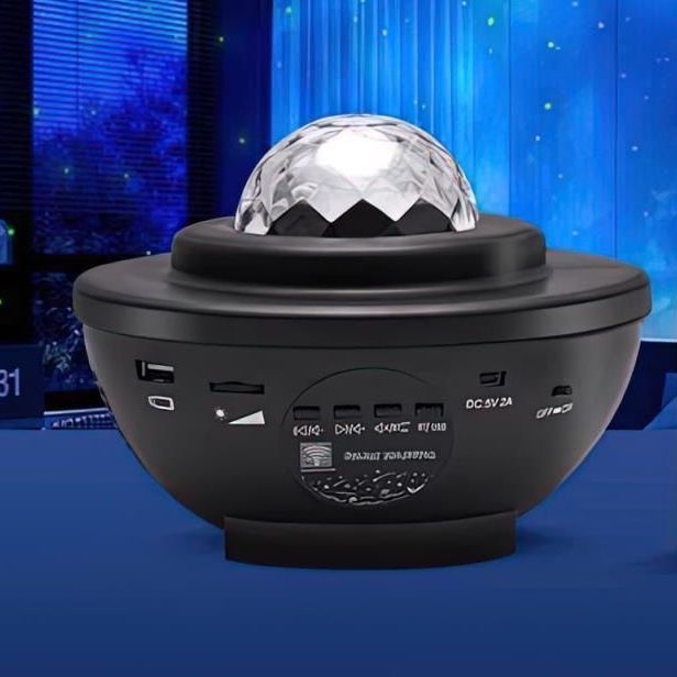 クロスボーダー星空ランプオーディオ子供の寝室ロマンチックな雰囲気ランプ夢のようなベッドサイドナイトライト二層水パターンプロジェクターランプ|undefined