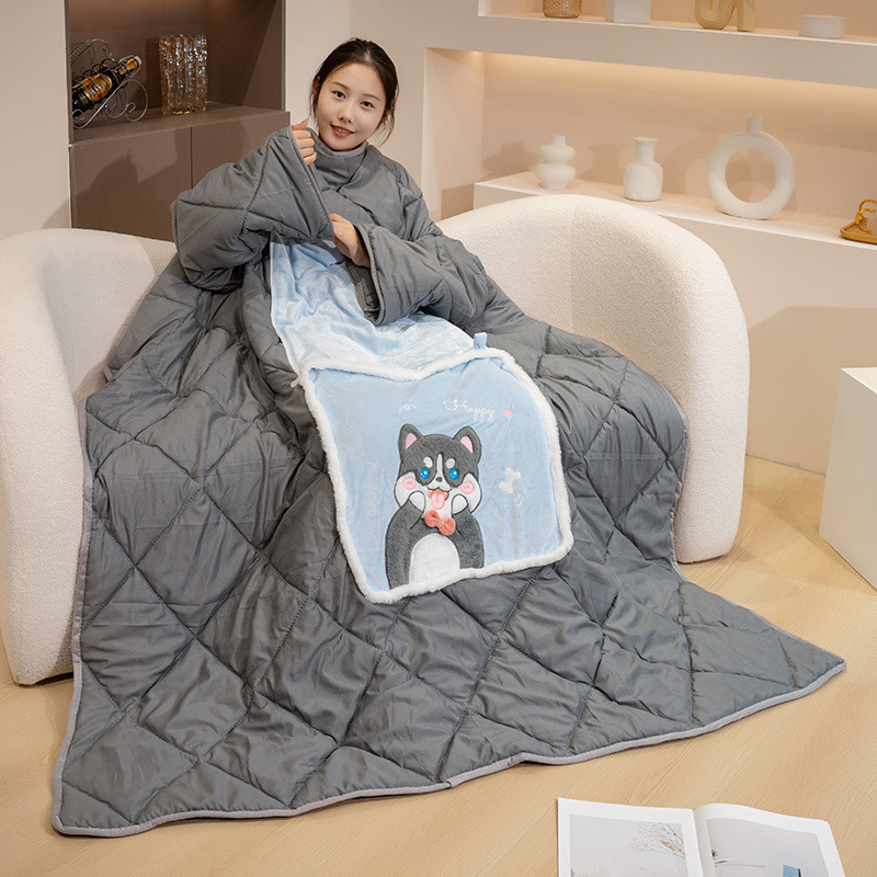 Círculos animados almohada de abrazo multifuncional engrosado 2 - en - 1 edredón cama de oficina para jugar con el aire acondicionado cojín de edredón