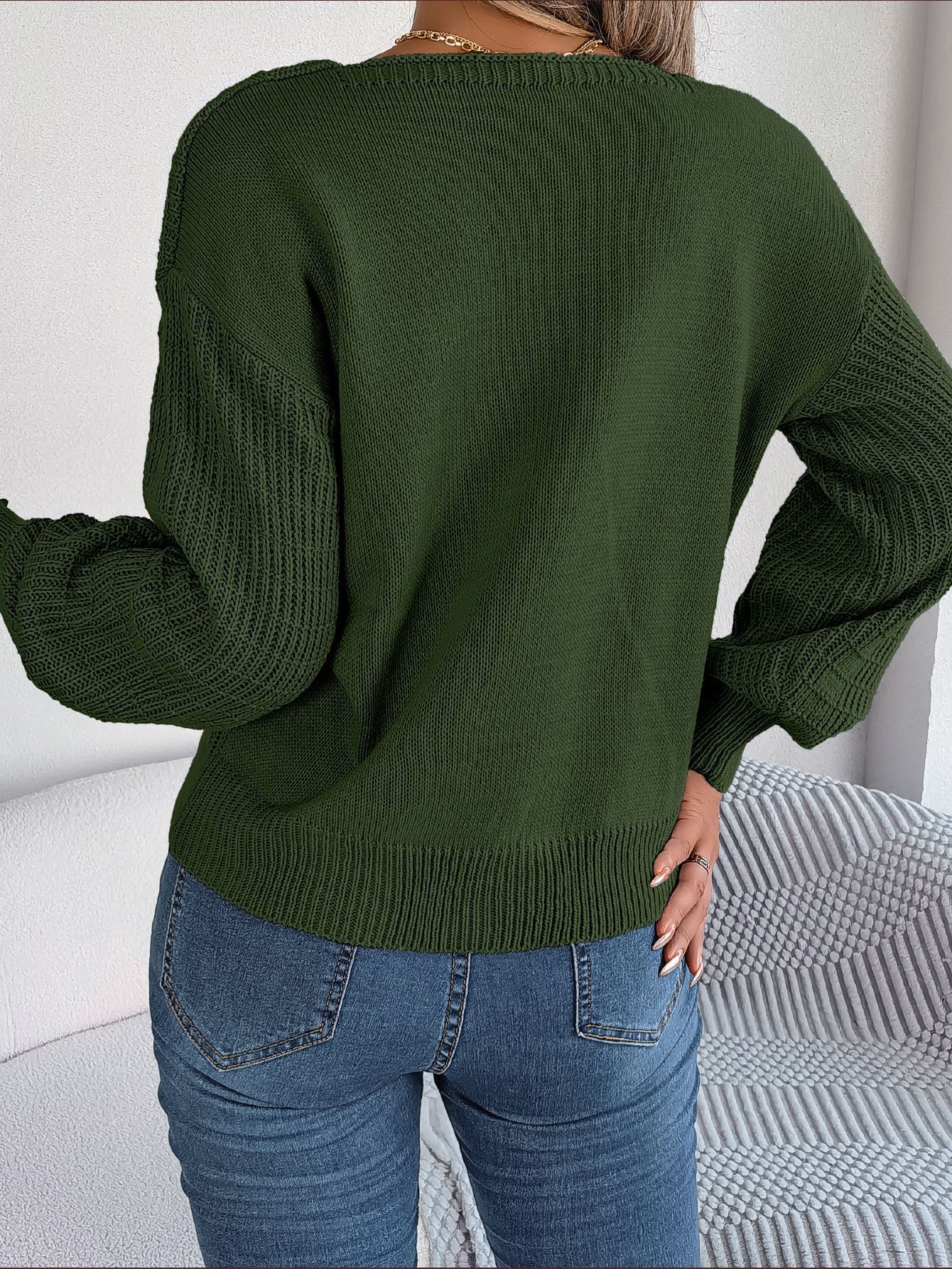 420g Weight Long Sleeve Sleeve Length Pullovers Placket Type Regular Sleeve Sleeve Type Polyacrylonitrile Fiber Fabric Type Regular Top Length Sweater Tops Type Holiday, Daily Occasion Square Neck Neckline Loose Fit Type Plaid, Solid Color Pattern Winter, Autumn Season Women's Gender Streetwear Style Wholesale Women's Streetwear Plaid Solid Color Long Sleeve Sweaters & Cardigans 8