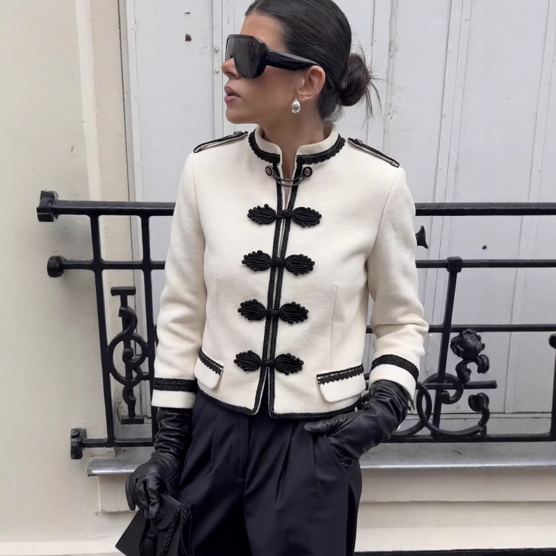 Cross-Border European and American Fashion Clothing, Aliexpress Hot-Selling Fashion Retro Single-Breasted Jacket