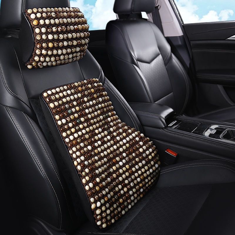 Natural Bodhi Seed Lumbar Support Summer Car Breathable Backrest Bead Pillow Memory Foam Massage Headrest Driver Lumbar Cushion