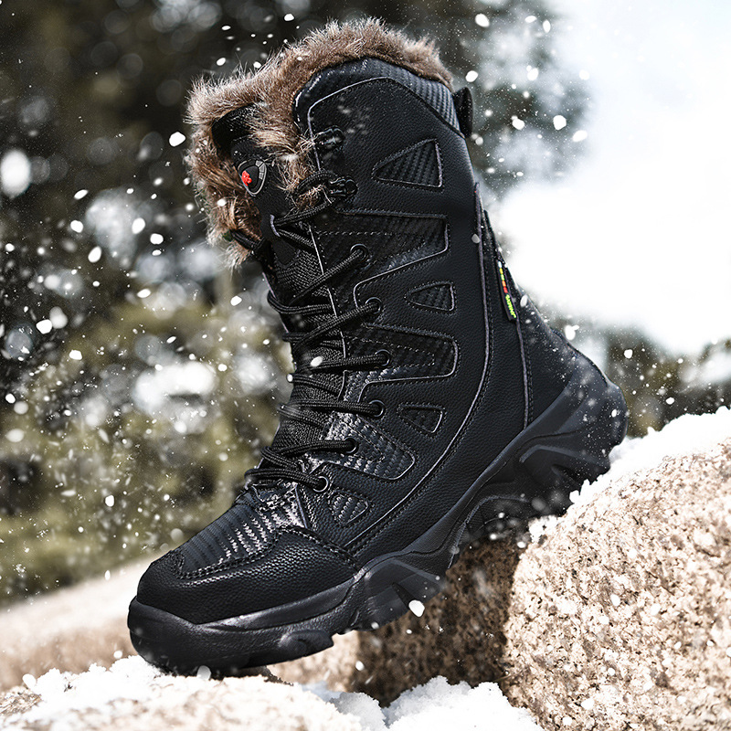 Botas Martin transfronterizas, botas de nieve de otoño y invierno, zapatos de algodón cálidos para hombres, botas de caza de alto nivel para hombres.