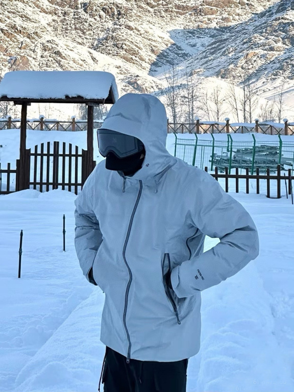 一束家 石家户外阿斯本同款三防硬壳连帽羽绒服男女同款户外滑雪|undefined