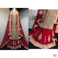 回族婚服婚紗巴基斯坦全手工印度新娘楞哈紗麗巴服