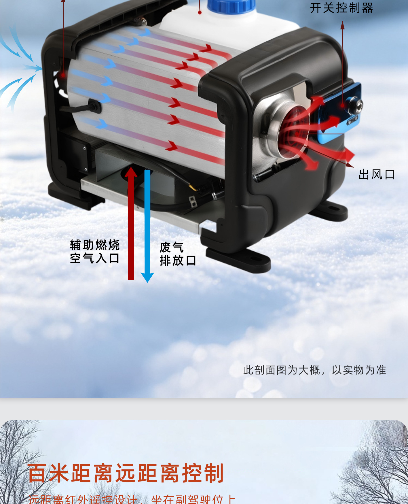 220V Car Parking Heater Cross-Border Supply of Car Parking Heaters Wholesale Support Cross-Border Labeling and Instruction Manual Customization