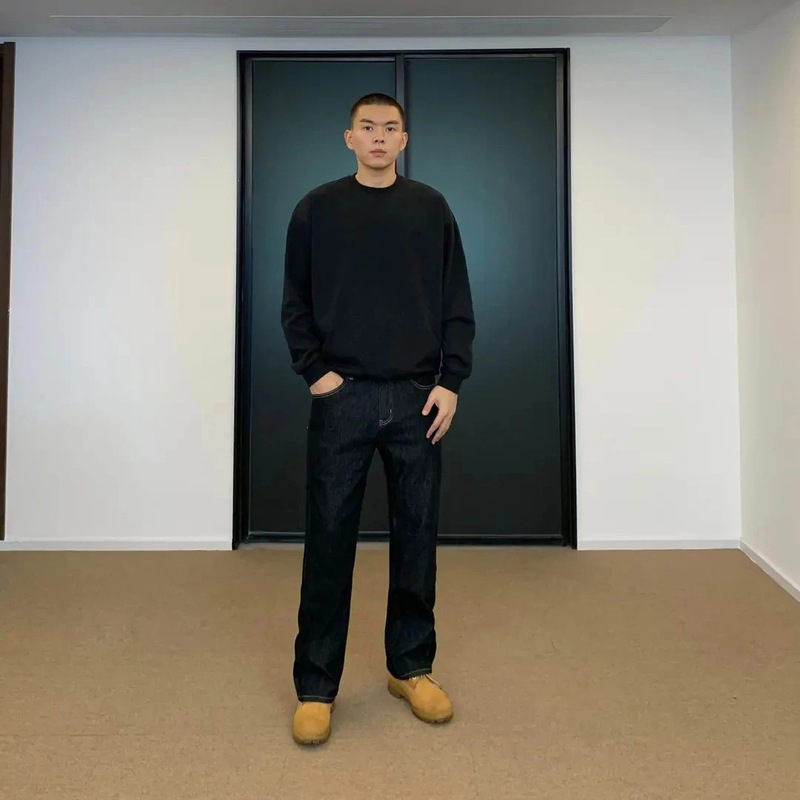 Tillthedawn Original Black Denim Autumn and Winter Men's Stretch Jeans Cleanfit Casual Straight Pants Trendy