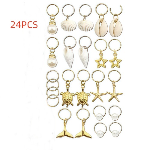 24pcs/40pcs European and American Pearl Shell Ocean Style Earrings
