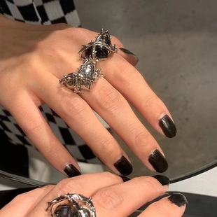 Thorns Love Open Couple Ring Forbidden Heart Metal Thorns Love Ring Irregular Open Ring