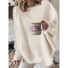 Z 34735 Mink hair bat sleeve knit top ��ë��������֯����