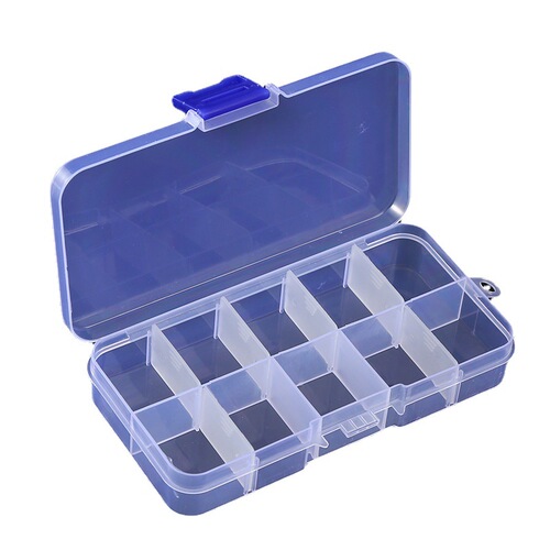 Multi-compartment removable compartment transparent plastic packaging box jewelry box component parts box desktop storage box