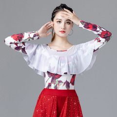 Latin dance tops for practice square dance clothing for women new 2022 autumn and winter modern national standard waltz long sleeves