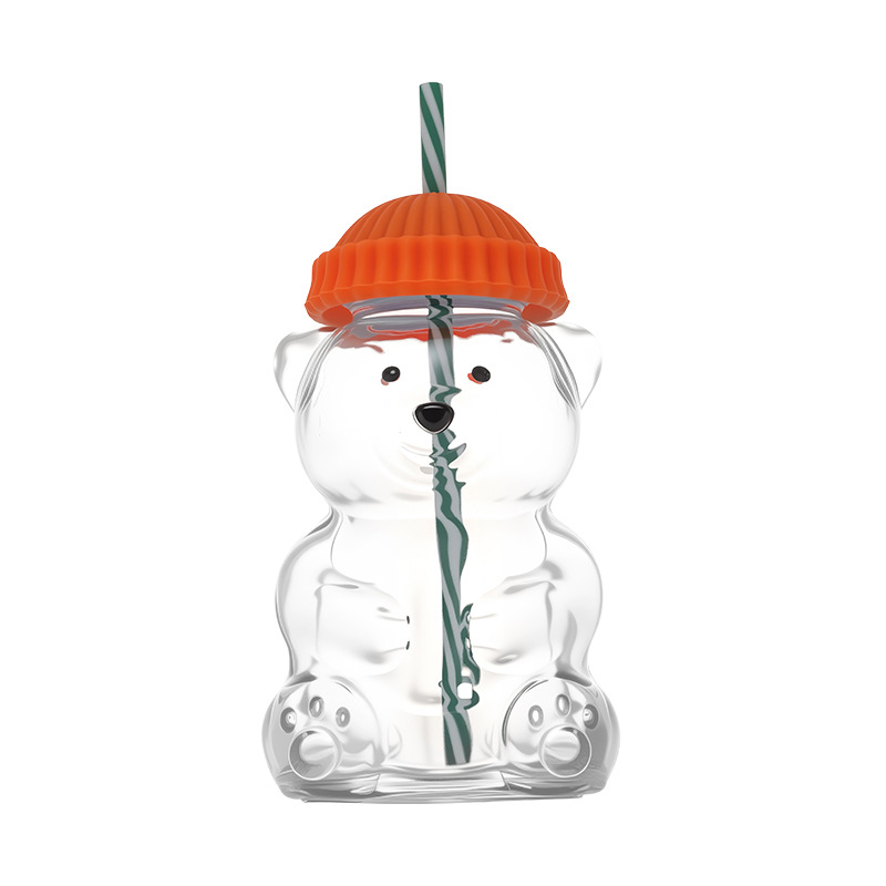 Nuevo oso transfronterizo taza de cristal Starbucks Glass Bear 20oz con la misma taza de agua transparente