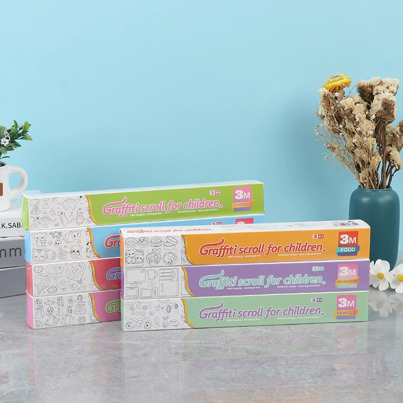 Трансграничная детская граффити-картина длиной 3 м свиток раннее образование образовательная раскраска утолщенная стена не грязная стена длинный свиток холст