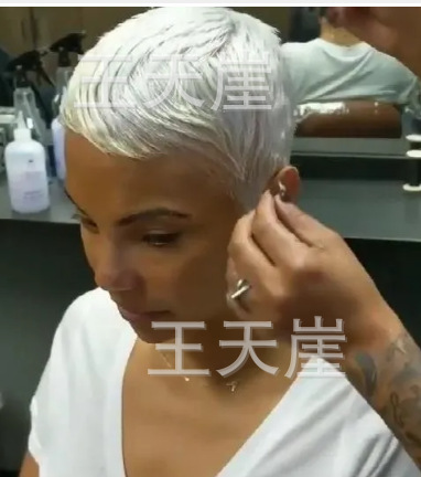 Europe and the United States new wig ladies ultra short wig silver white can be Qi can be inclined rose net spot manufacturers wholesale