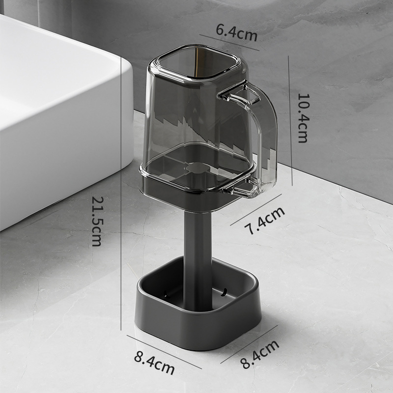 Toothbrush And Toothpaste Storage Holder With Mouthwash Cup Set_voghion.com