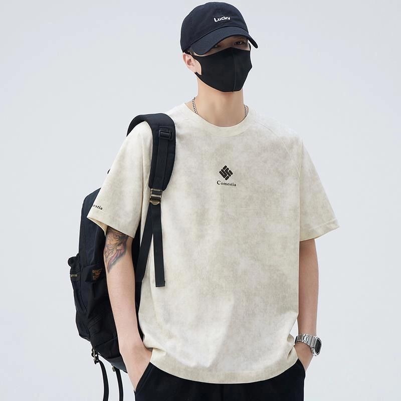 2025 新しいチョッキ絞り染めプリントトレンディな半袖 Tシャツメンズヨーロッパトレンディなブランド夏のメンズ Tシャツ|undefined