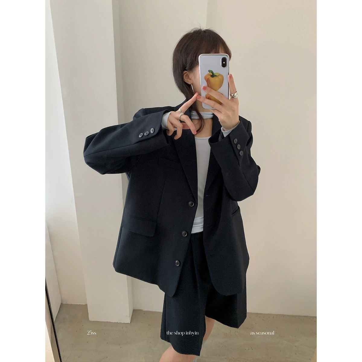 Yi En Oinbyin повседневная поездка свободный повседневный пиджак женский весенний длинный костюм с длинным рукавом плечо