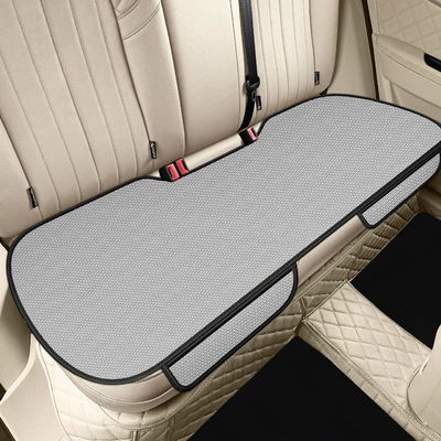 Seat cushion, seat cover: breathable three-piece cool car cushion - ice-silk-elegant-gray-with-hook-back-row
