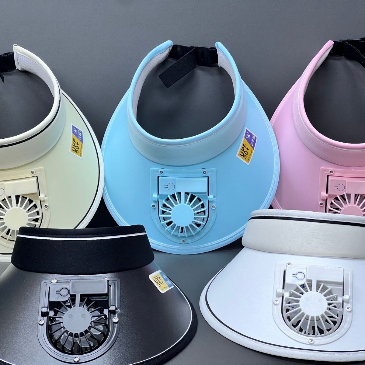 Verano nuevo ventilador sombrero protección solar USB carga cubierta femenina al aire libre superior vacío ala grande sombrero para el sol en stock