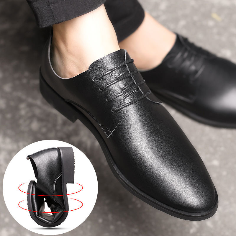 Men's Genuine Leather Shoes, Genuine British Breathable Anti-Odor Clogs, Men's Business Versatile Soft-Soled Business Shoes