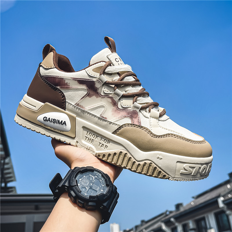 Estudiantes zapatos de patina baja otoño 2025 nuevos zapatos casuales de suela gruesa de diseño de nicho zapatos deportivos de moda zapatos de hombre